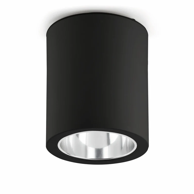 Plafón de techo Faro Pote E27 LED negro mate 63125