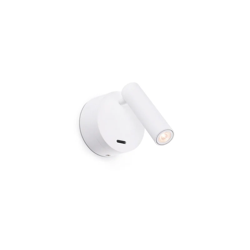 Lámpara de pared aplique Faro Boc con lector LED blanco mate 3000K 62707