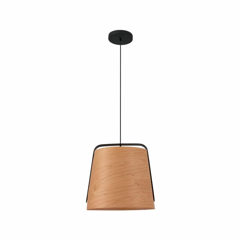 Lámpara de techo colgante Faro Stood grande E27 LED cerezo Ø50cm 29848