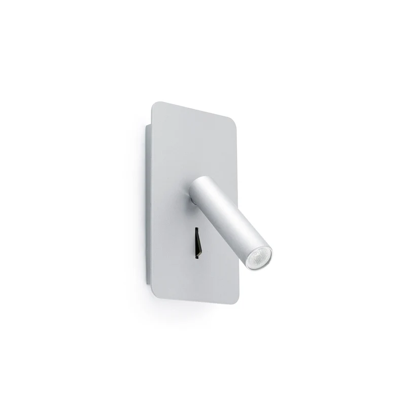 Lámpara de pared aplique Faro Suau con lector LED plata mate 3000K 62121