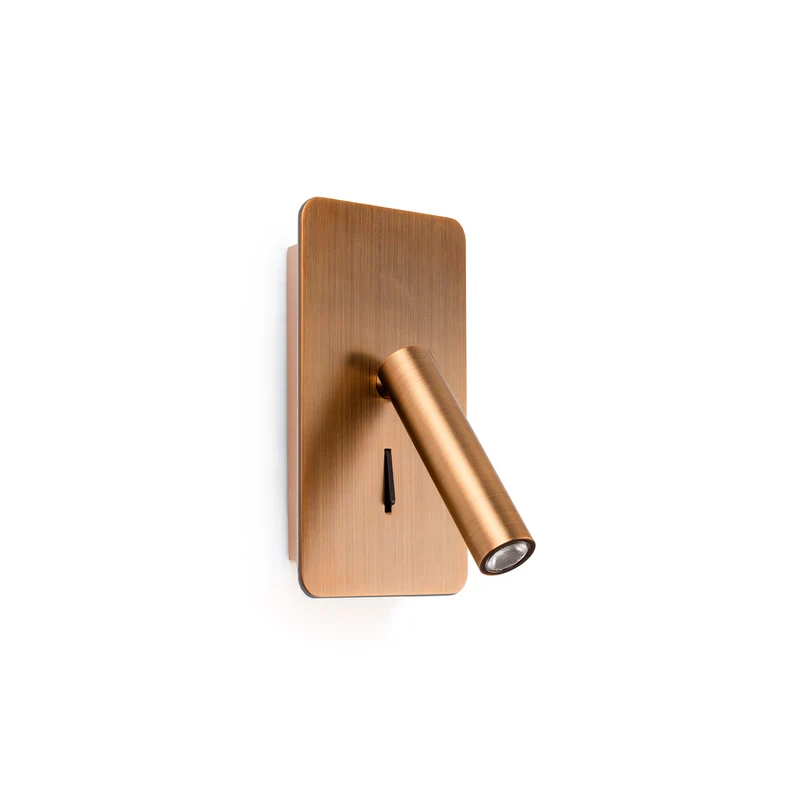 Lámpara de pared aplique Faro Suau con lector LED bronce 3000K 62104