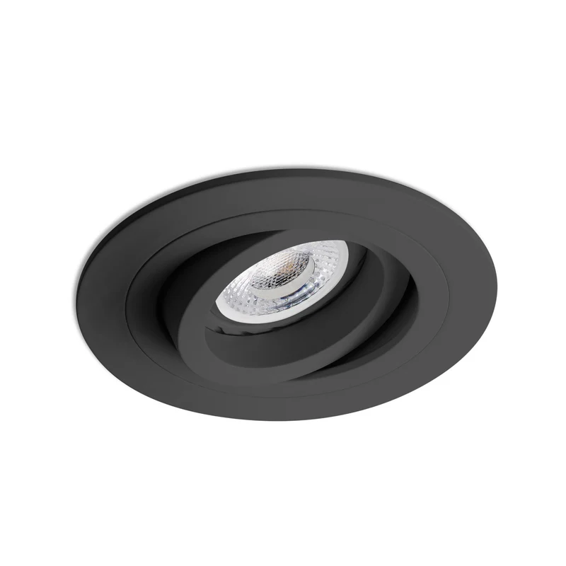 Downlight empotrable de techo Faro Radon GU10 LED negro mate IP20 43408