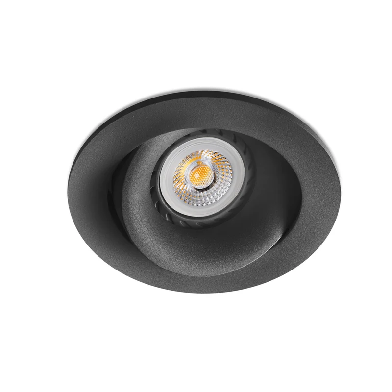 Downlight empotrable de techo Faro Argon GU10 LED negro mate IP20 43411