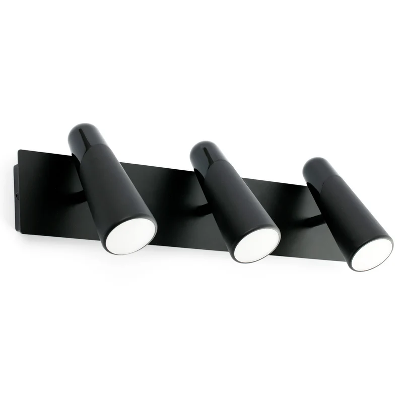 Lámpara de pared aplique Faro Lao 3 luces LED negro mate 3000K 29043