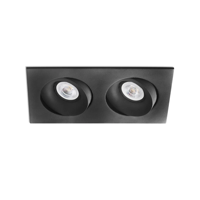 Downlight empotrable de techo Faro Argon GU10 LED negro mate IP20 43413