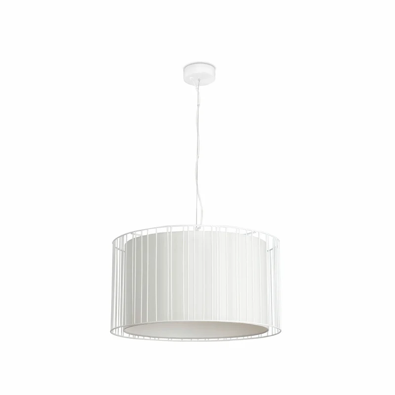 Lámpara de techo colgante Faro Linda E27 LED beige Ø50cm 29309