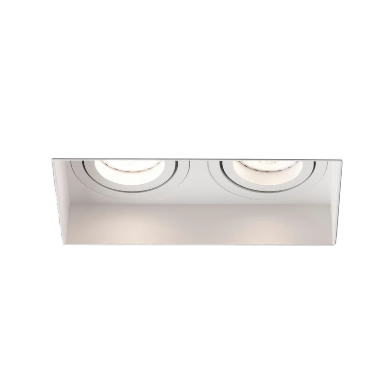 Downlight empotrable de techo Faro Hyde 2 luces GU10 LED blanco mate IP20 40122