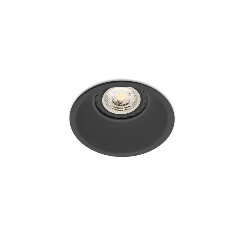Downlight empotrable de techo Faro Gas GU10 LED negro mate IP20 43405