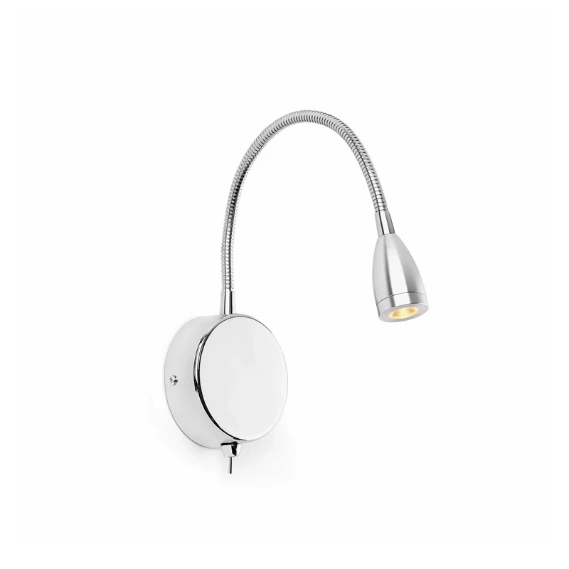 Lámpara de pared aplique Faro Loke con lector LED cromo 3000K 40994
