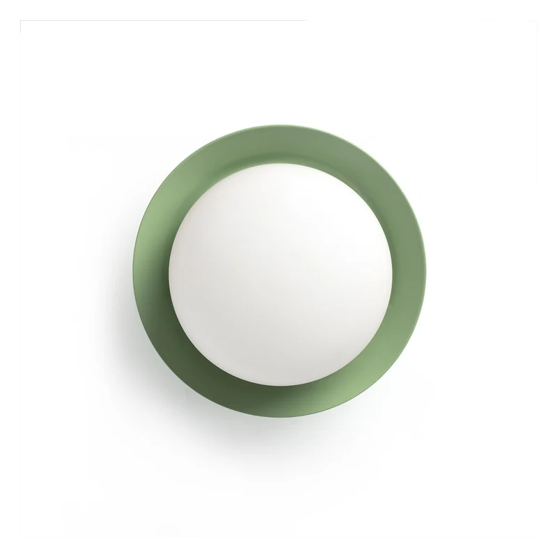 Lámpara de pared aplique Faro May LED verde 2700K IP44 40099