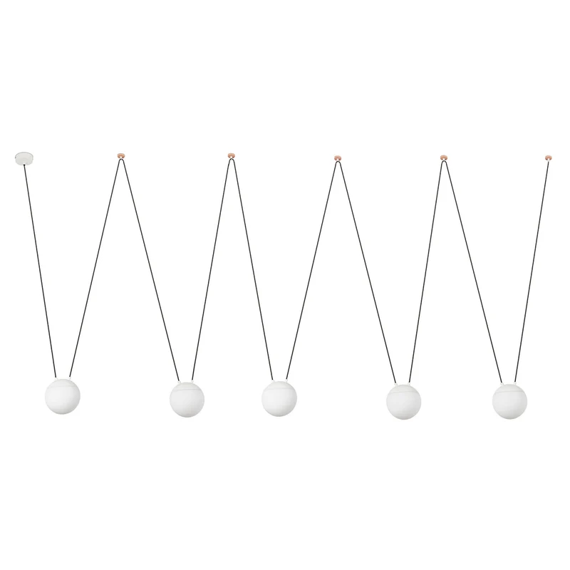 Lámpara de techo colgante Faro Mine grande 5 luces E27 LED opal 28209-5L
