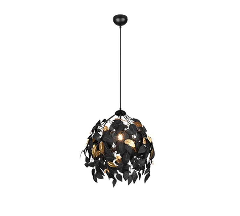 Lámpara Trio Leavy negro mate Ø38cm R10461932