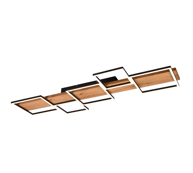 Plafón de techo Trio Harper grande LED negro mate 3000K regulable 115cm 622910532