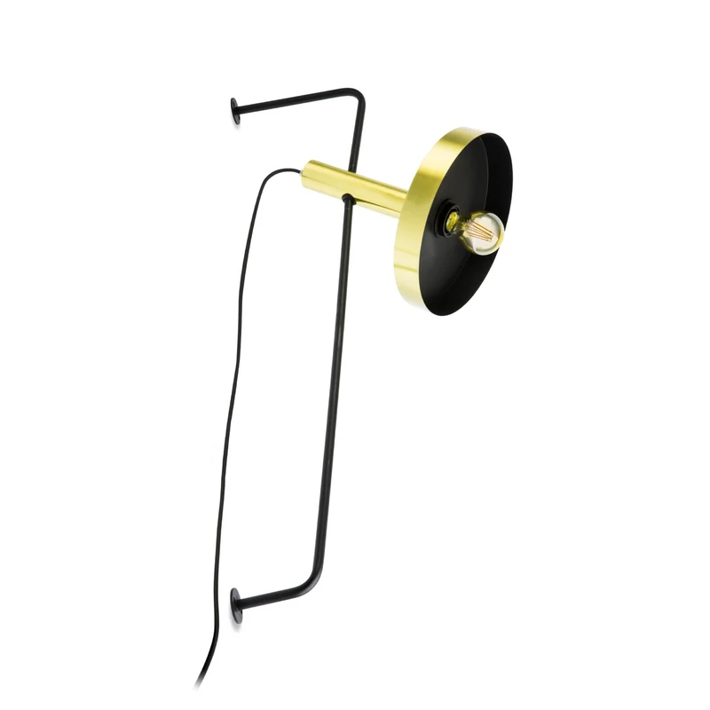 Lámpara de pared aplique Faro Whizz E27 LED oro y negro 20165-96