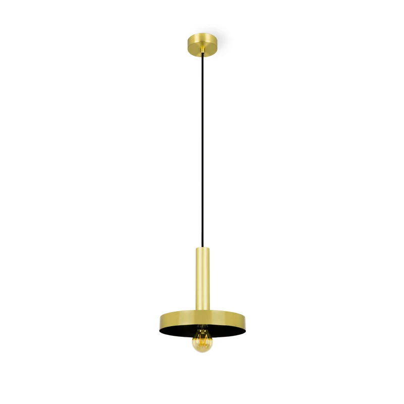 Lámpara de techo colgante Faro Whizz E27 LED oro satinado Ø25cm 20161 para dormitorio y salón