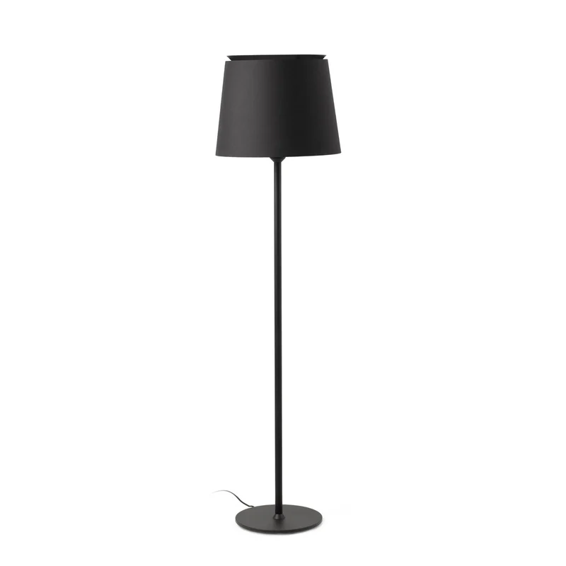 Lámpara de pie salón Faro Savoy E27 LED negro y negro 20307-86