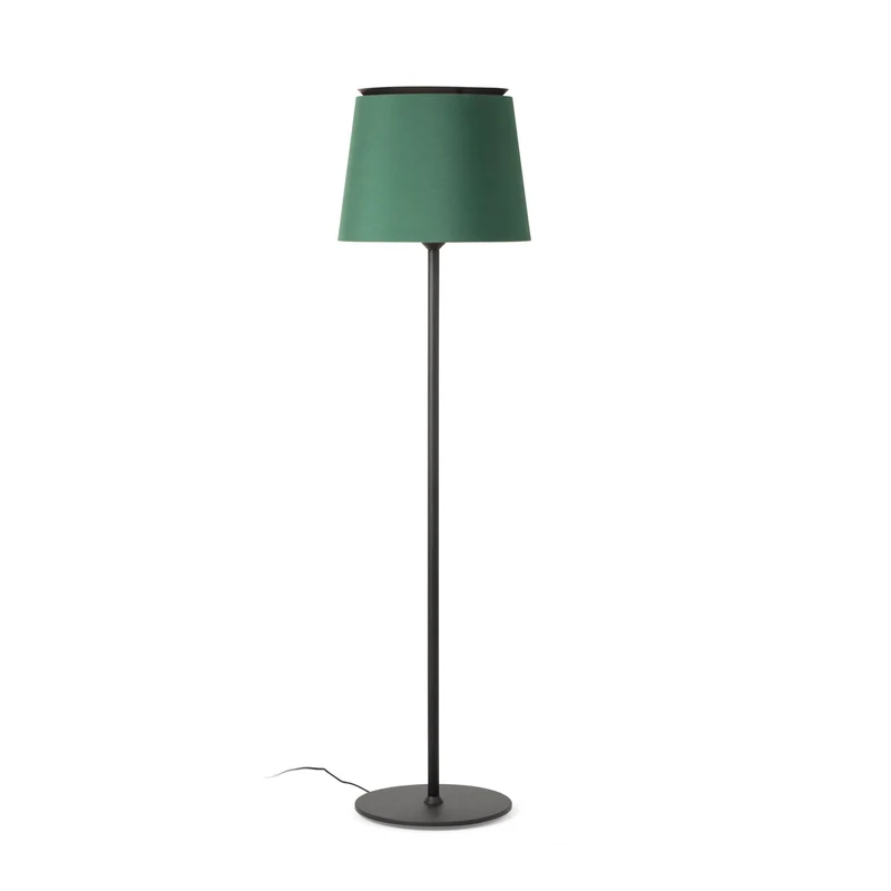 Lámpara de pie salón Faro Savoy E27 LED negro y verde 20307-87