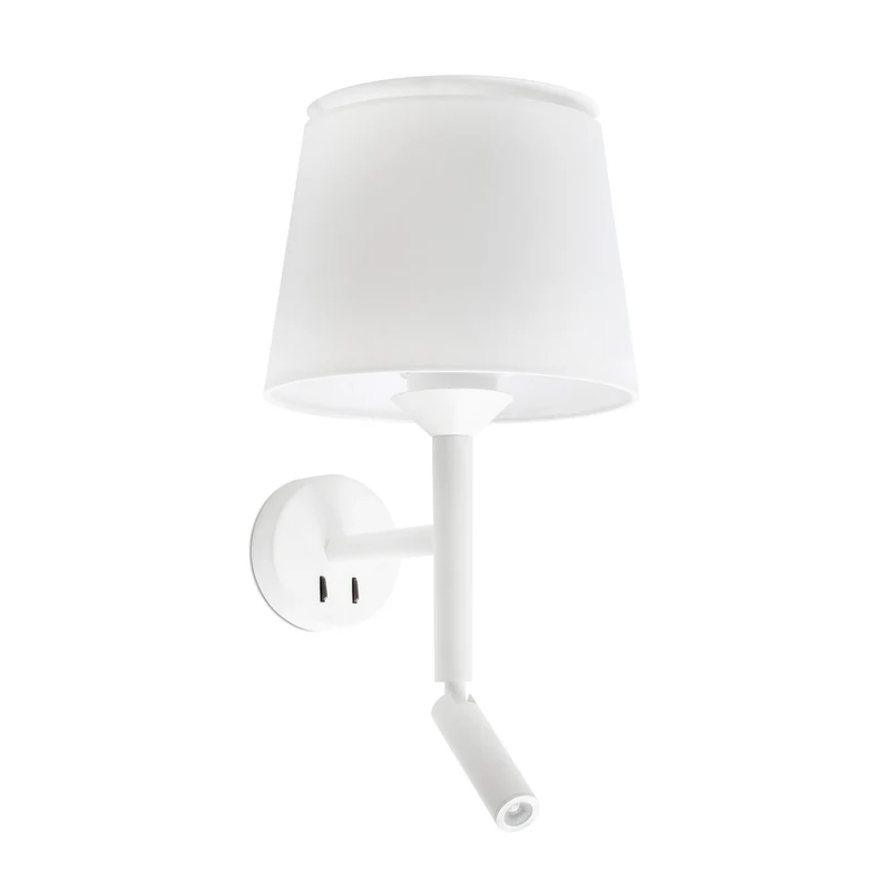 Lámpara de pared aplique Faro Savoy con lector E27 LED blanco y blanco 20302-92