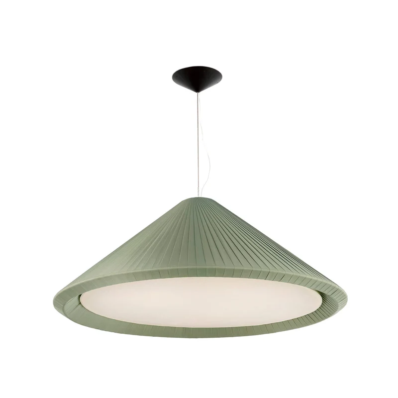 Lámpara de techo colgante Faro Saigon grande E27 LED verde Ø130cm 20130
