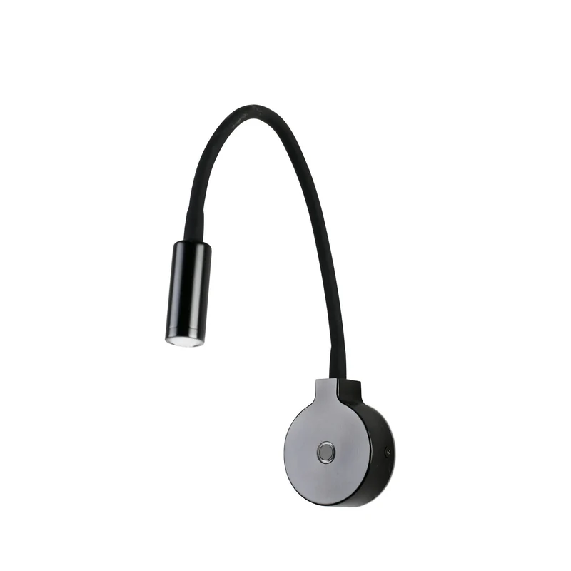 Lámpara de pared aplique Faro Pixie con lector LED negro mate 2700K 24016