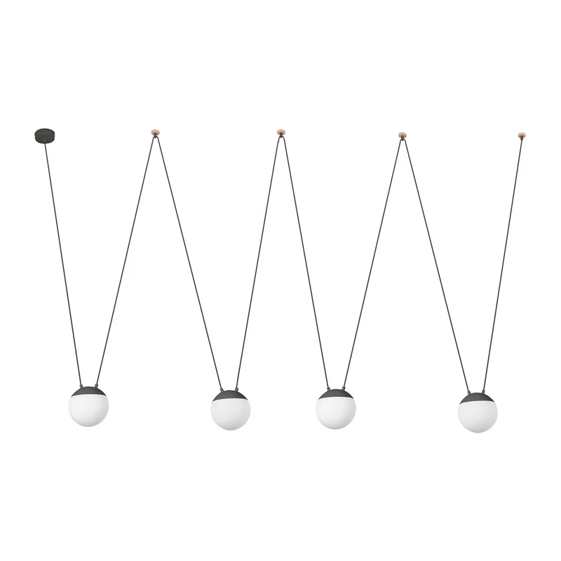 Lámpara de techo colgante Faro Mine grande 4 luces E27 LED opal 28376-4L