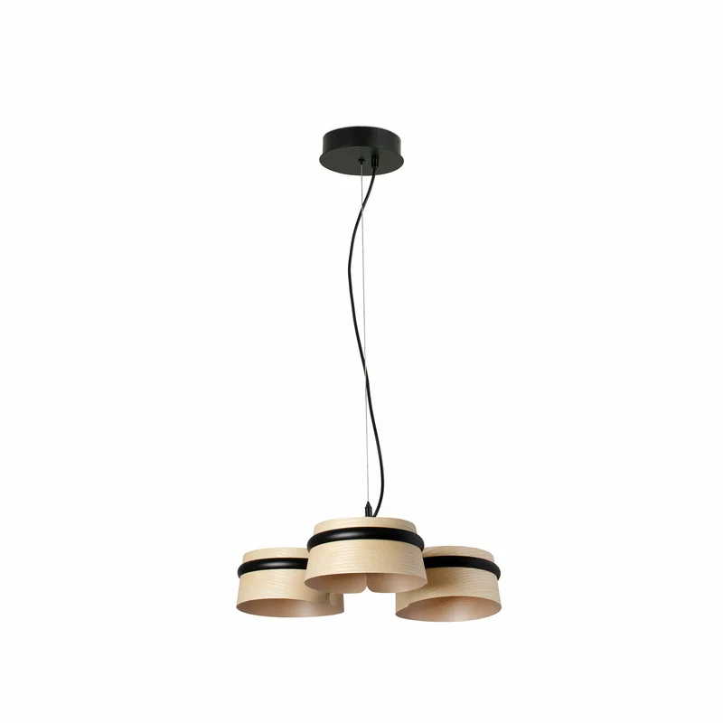 Lámpara de techo colgante Faro Loop LED fresno 2700K Ø52cm 29397