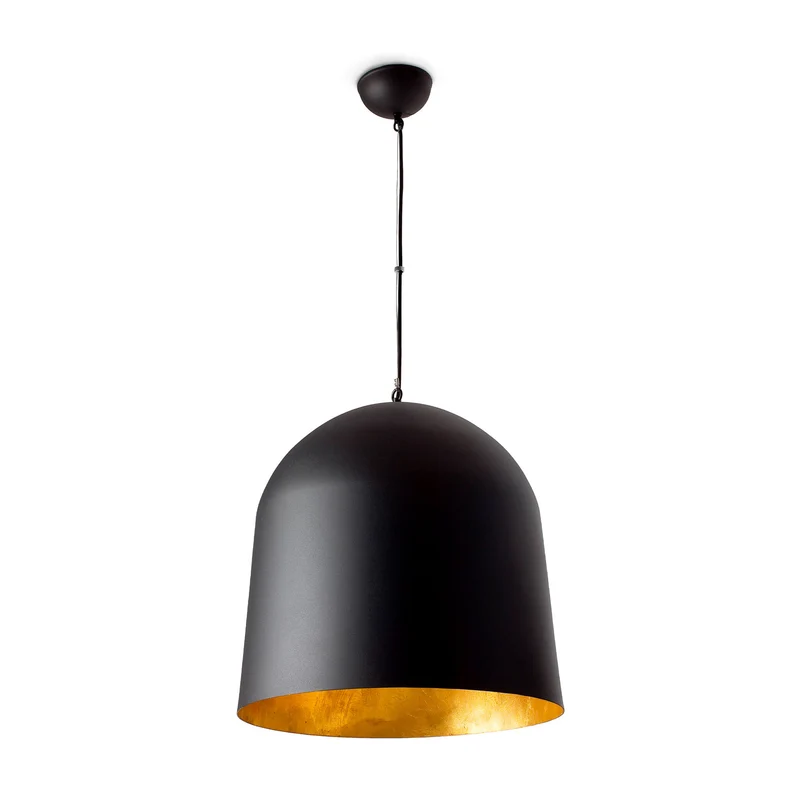 Lámpara de techo colgante Faro Crater E27 LED negro mate Ø46cm 68461
