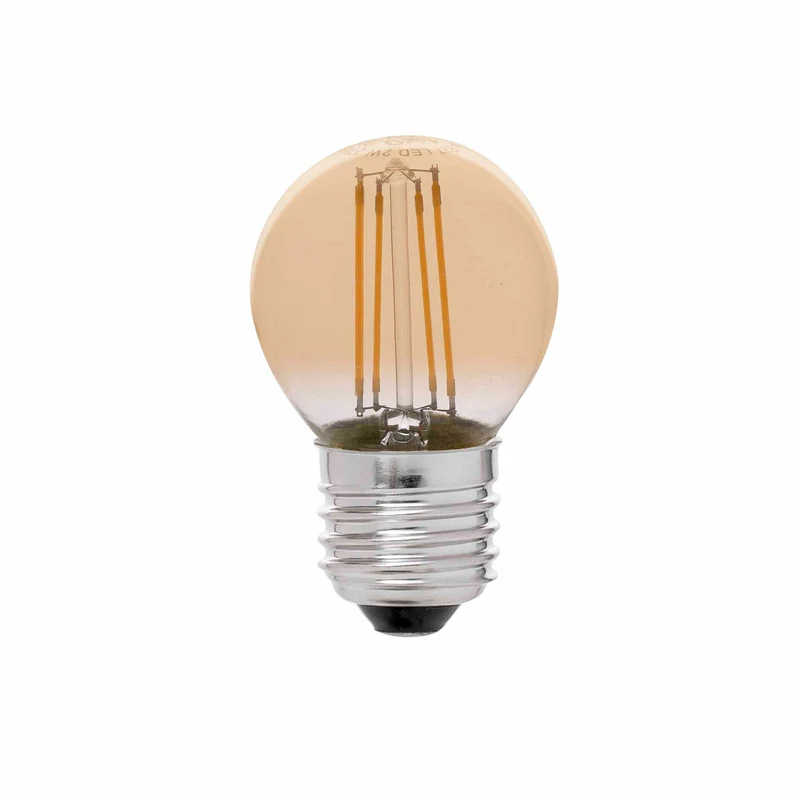 Bombilla LED Faro E27 G45 filamento ámbar 4W 2200K 17493