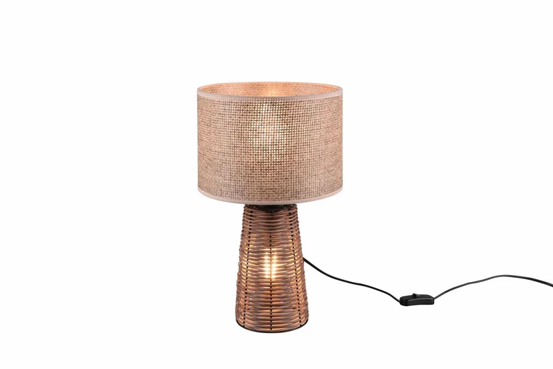 Lámpara de sobremesa Trio Straw marrón 40,5cm R50972026 para salón y comedor