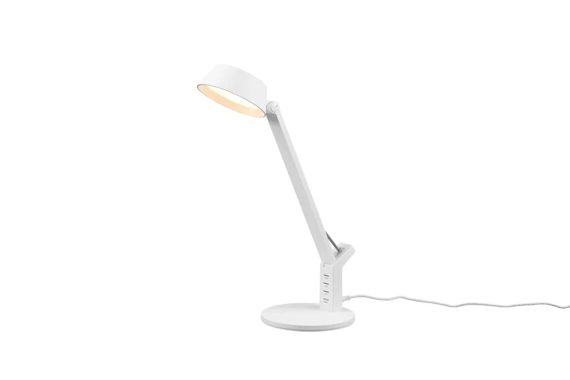 Lámpara de sobremesa Trio Ava LED blanco mate regulable USB 40,4cm 523090131 para salón y comedor