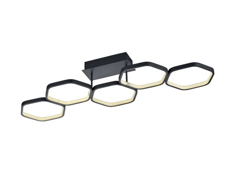 Plafón de techo Trio Vigo grande LED antracita 3000K regulable 90cm R62055142