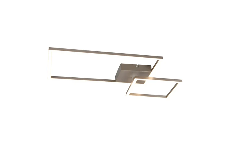 Plafón de techo Trio Padella LED níquel mate 4000K regulable 63,5cm R62642407