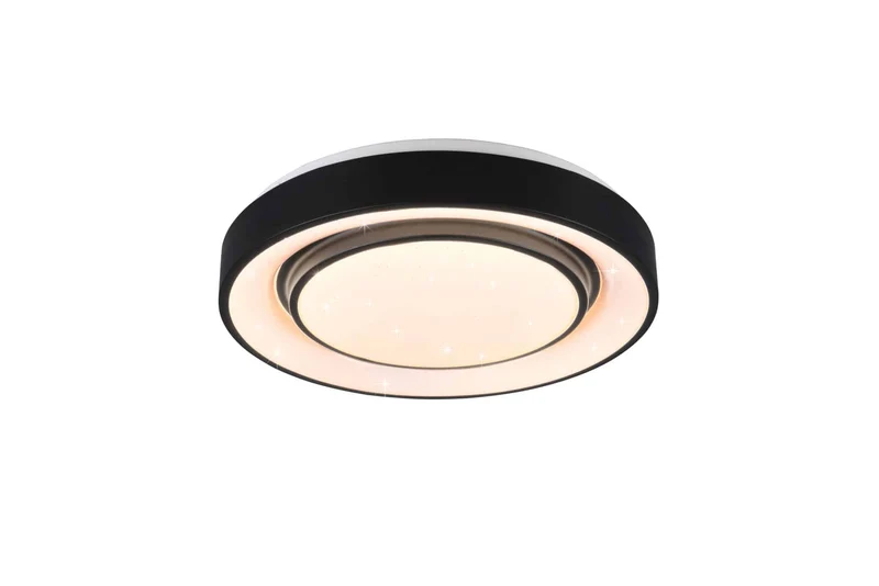 Plafón de techo Trio Mona LED negro mate CCT regulable Ø38cm R65041032