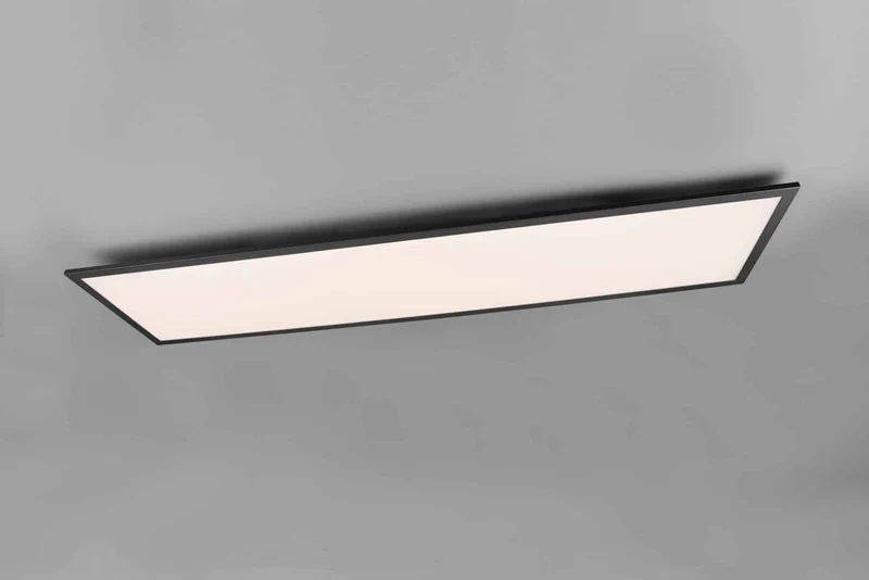 Plafón de techo Trio Gamma grande LED negro mate CCT regulable con mando 119,5cm R62861232