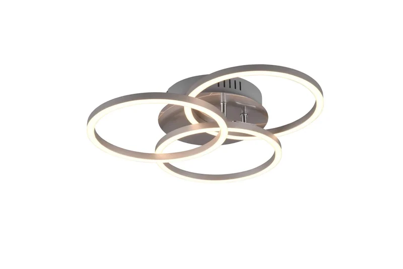 Plafón de techo Trio Circle LED níquel mate CCT regulable con mando 43,5cm R62823107