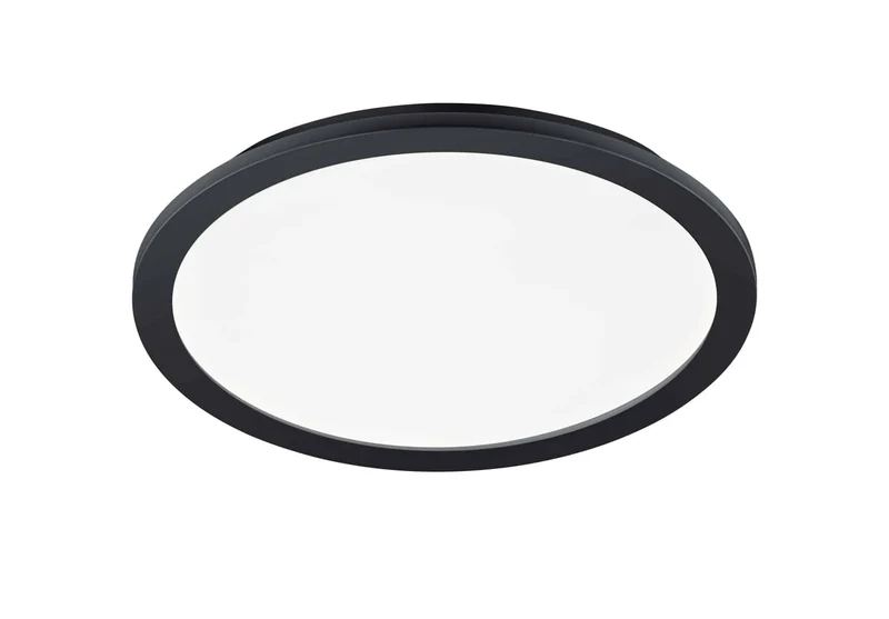 Plafón de baño Trio Camillus LED negro mate 3000K regulable IP44 Ø40cm R62922432