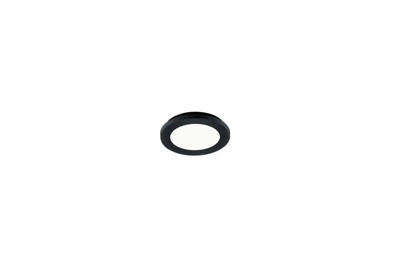 Plafón de baño Trio Camillus LED negro mate 3000K regulable IP44 Ø17cm R62921032