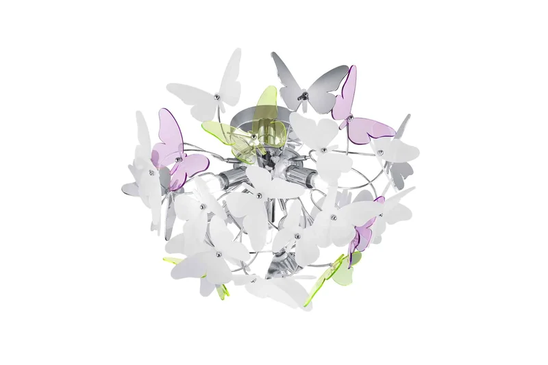 Plafón de techo Trio Butterfly 3 luces cromo Ø45cm R60213017