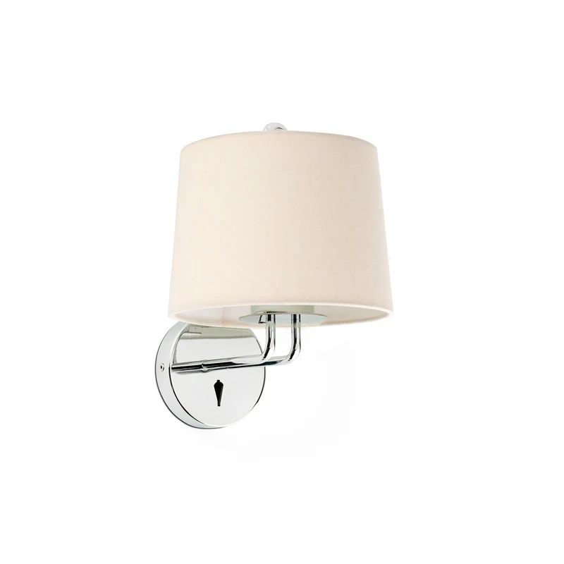 Lámpara de pared aplique Faro Montreal E27 LED cromo y beige 24031-02
