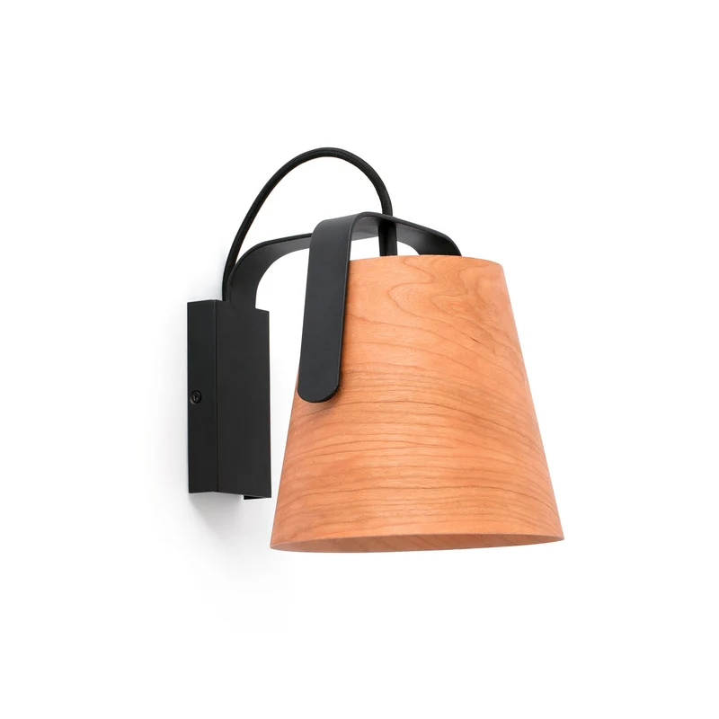 Lámpara de pared aplique Faro Stood E27 LED cerezo 29844