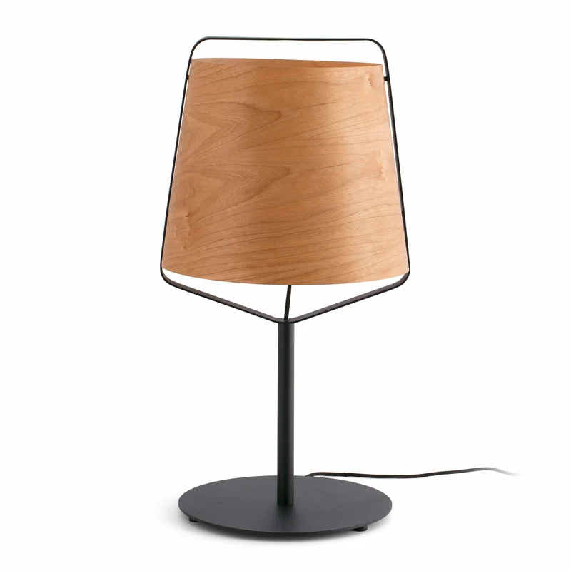 Lámpara de mesa Faro Stood E27 LED cerezo Ø27cm 29846