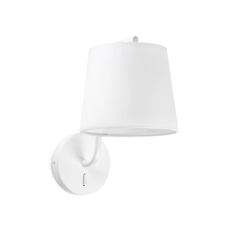 Lámpara de pared aplique Faro Berni E27 LED blanco 29326 para dormitorio y pasillo
