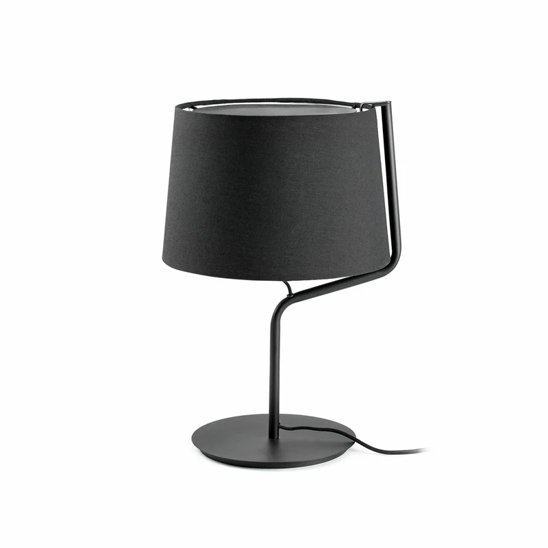 Lámpara de mesa Faro Berni E27 LED negro Ø31cm 29333