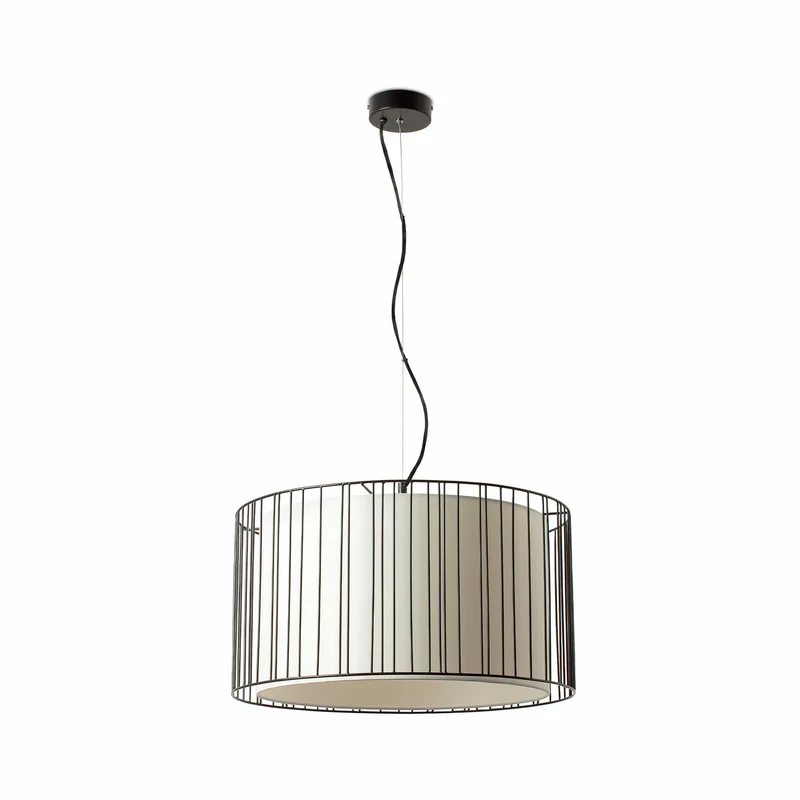 Lámpara de techo colgante Faro Linda E27 LED beige Ø50cm 29313