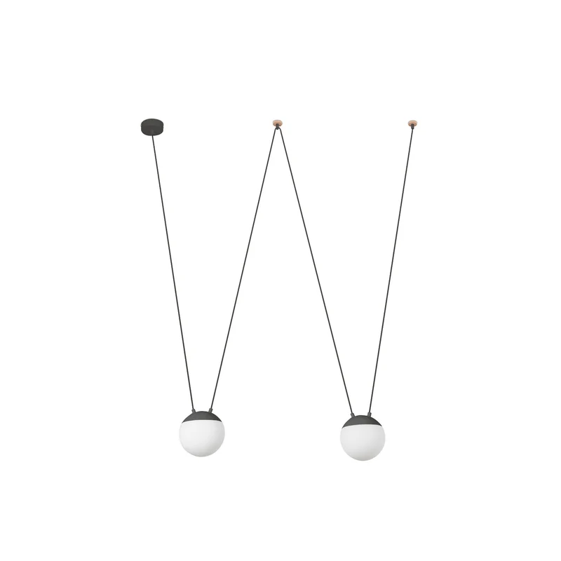 Lámpara de techo colgante Faro Mine 2 luces E27 LED opal 28210-2L
