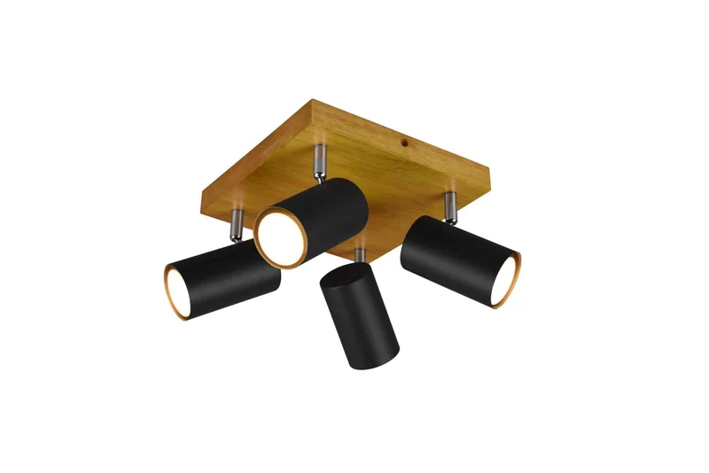 Foco Trio Marley 4 luces negro mate 812400432