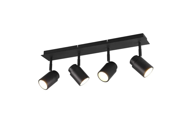 Foco Trio Angelo 4 luces negro mate IP44 52cm 880400432