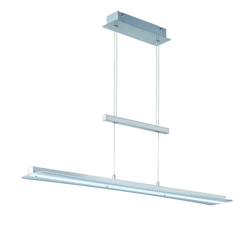 Lámpara de techo colgante Trio Smash LED níquel mate táctil 150cm R32421107