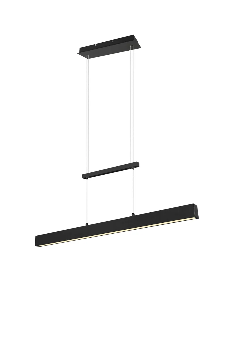 Lámpara de techo colgante Trio Paros LED negro mate 3000K regulable 150cm R32043132