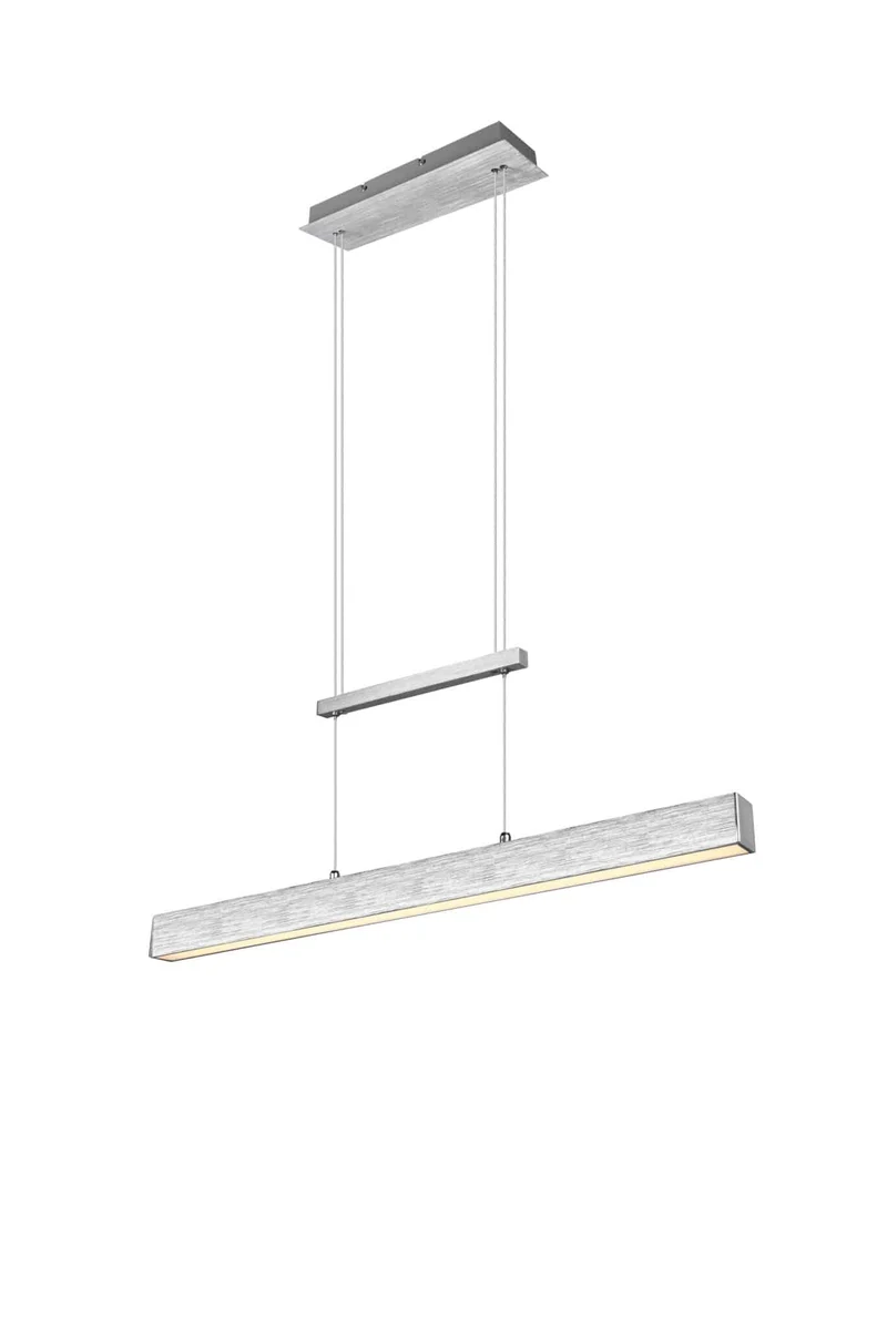 Lámpara de techo colgante Trio Paros LED aluminio pulido 3000K regulable 150cm R32043105